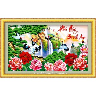 Tranh đính đá, Tranh thêu chữ thập Phú quý bình an LV110, LV3110 - tự thêu, tự đính