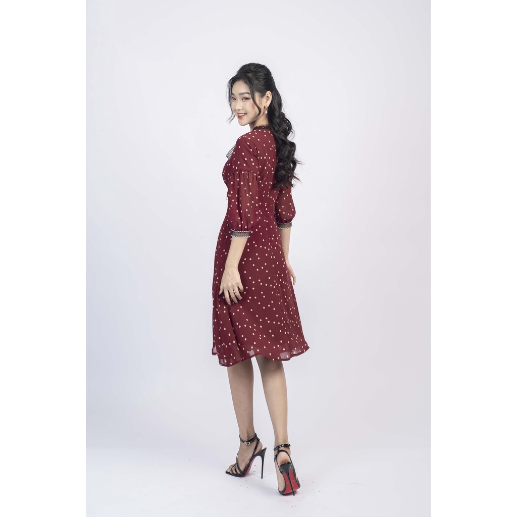 Đầm xòe tay lỡ, phối ren MMOutfit M-DA031220046