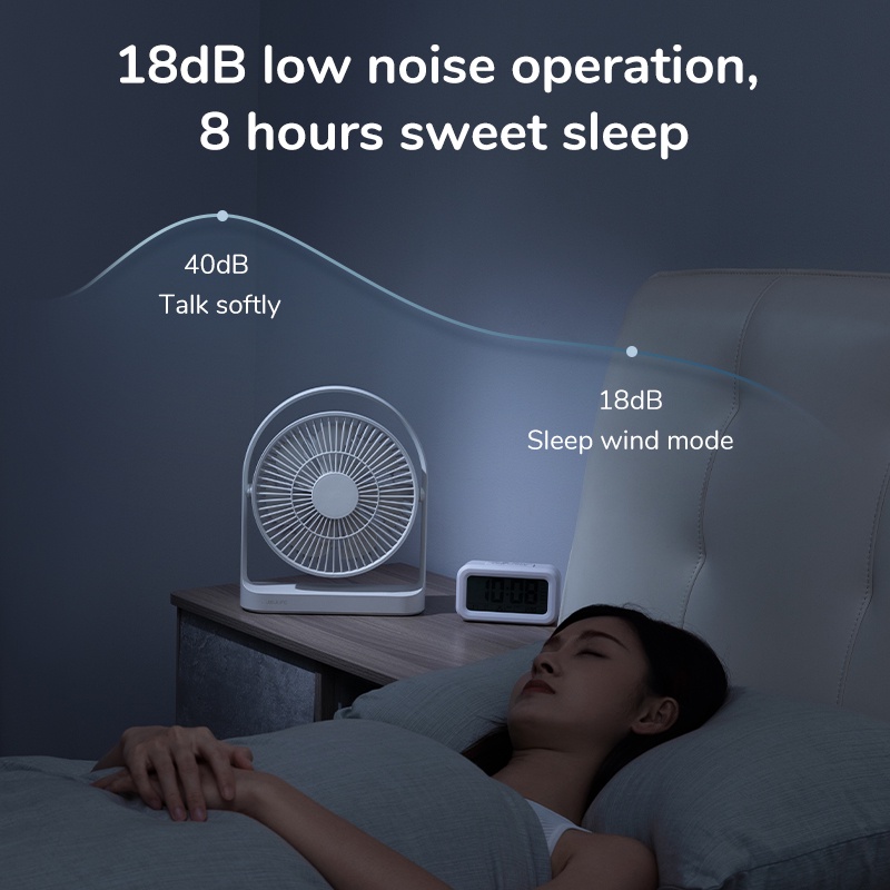 Quạt để bàn JISULIFE mini dung lượng lớn 8000mAh sạc lại được hoạt động siêu yên tĩnh nhỏ gọn