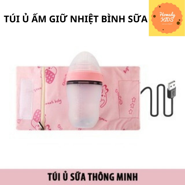 Túi Ủ Giữ Nhiệt Bình Sữa Hâm Nóng Bình Sữa Gọn Nhẹ, Dùng Cổng Sạc USB Tiện Lợi Thông Minh Phù Hợp Tất Cả Các Loại Bình