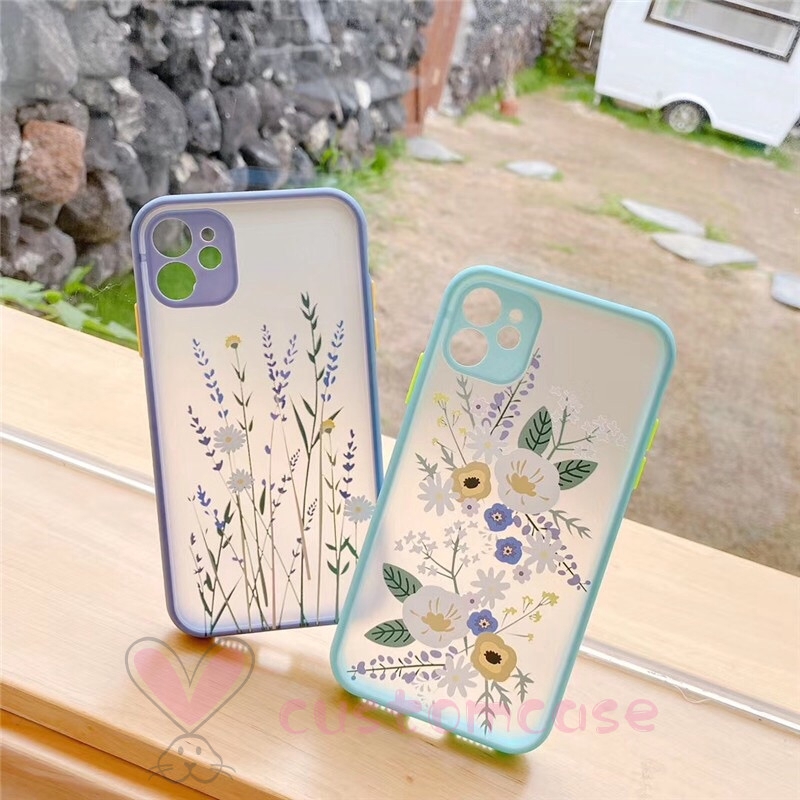 Camera Lens Protector Soft TPU Phone Case for iPhone 8 7 Plus 6 6s Plus IPhone 11 Pro Max X Xs Max XR SE Lavender Flower Case