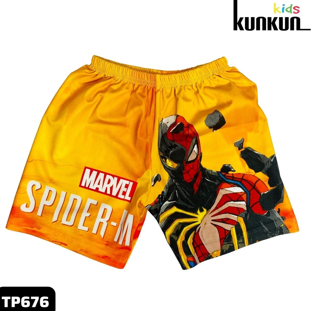 Đồ bộ bé trai KUNKUN TP676 tay ngắn in hình người nhện spiderman chất thun lạnh thoáng mát size từ 10-60kg