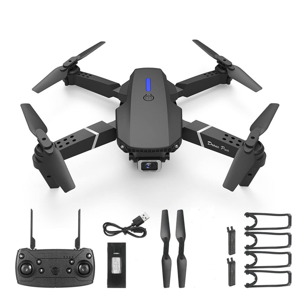 Flycam E88 Pro mini, camera 4K truyền hình ảnh trực tiếp về điện thoại, Wifi FPV bản 2021 tặng kèm balo đựng chống sốc