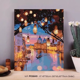Tranh Sơn Dầu Số Hóa Tự Tô - PC0849 Khung Gỗ Dày 2,5x40x50cm