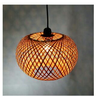 Chao đèn mây tre 1 lớp tròn