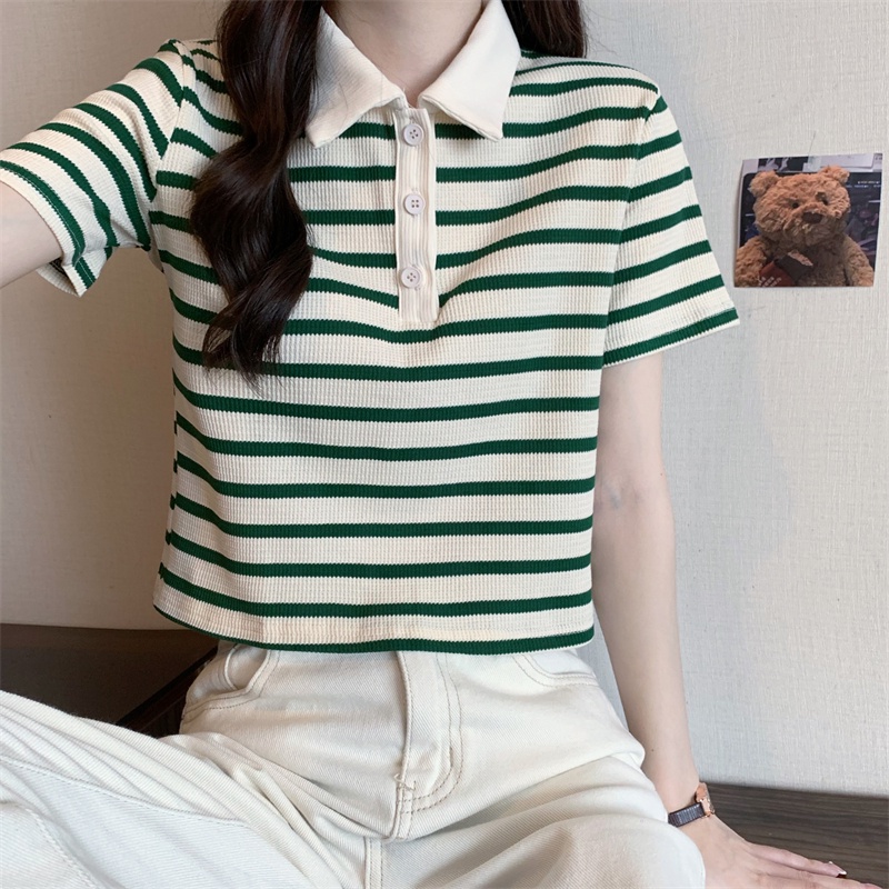 Áo thun cổ bẻ khuy cài kẻ ngang , Áo polo chất thun xốp 3 khuy cài thoáng mát ko bai xù khi giặt M7086