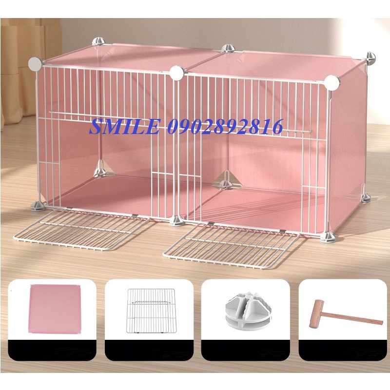[TẶNG BÚA GỖ] COMBO CHUỒNG THÚ CƯNG LƯỚI THÉP GHÉP DÀNH CHÓ MÈO THÚ CƯNG ĐA NĂNG