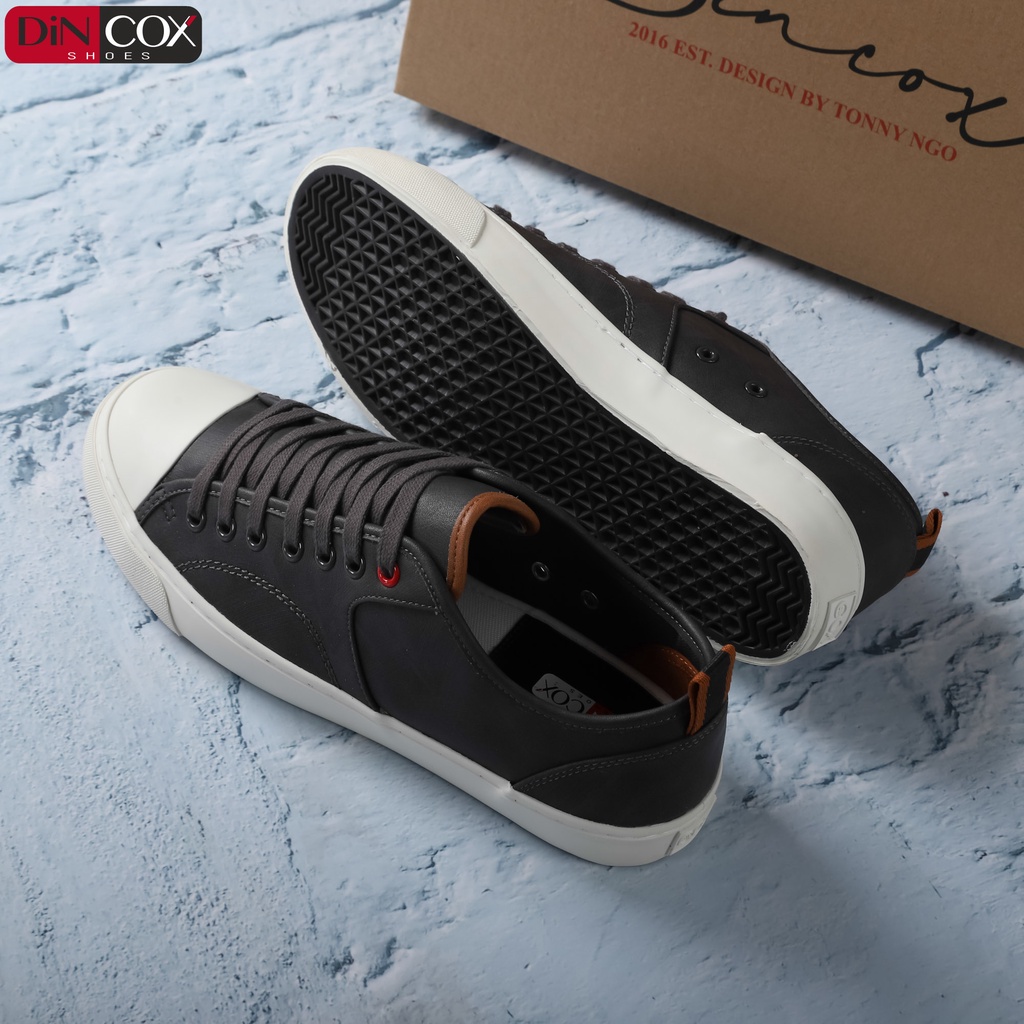 Giày Sneaker Da Nam DINCOX C11 Trẻ Trung, Năng Động Charcoal