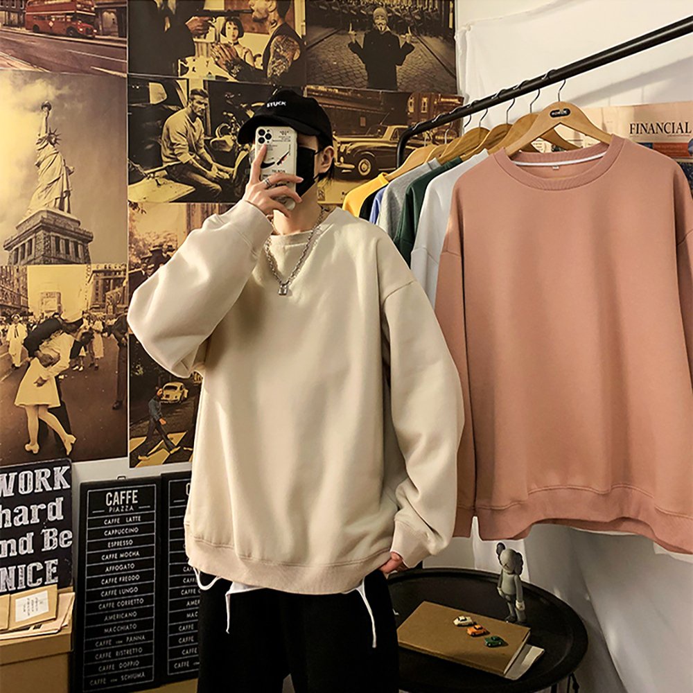 Áo sweater nỉ trơn nam nữ form rộng unisex hàn quốc KING SPORT Áo nỉ trơn cổ tròn dài tay lót nỉ ấm áp cao cấp