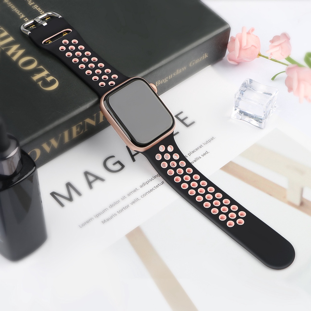 For Apple Watch Strap series 6 5 4 3Nike two-color silicone 38/40/42/44mmiwatch  strap