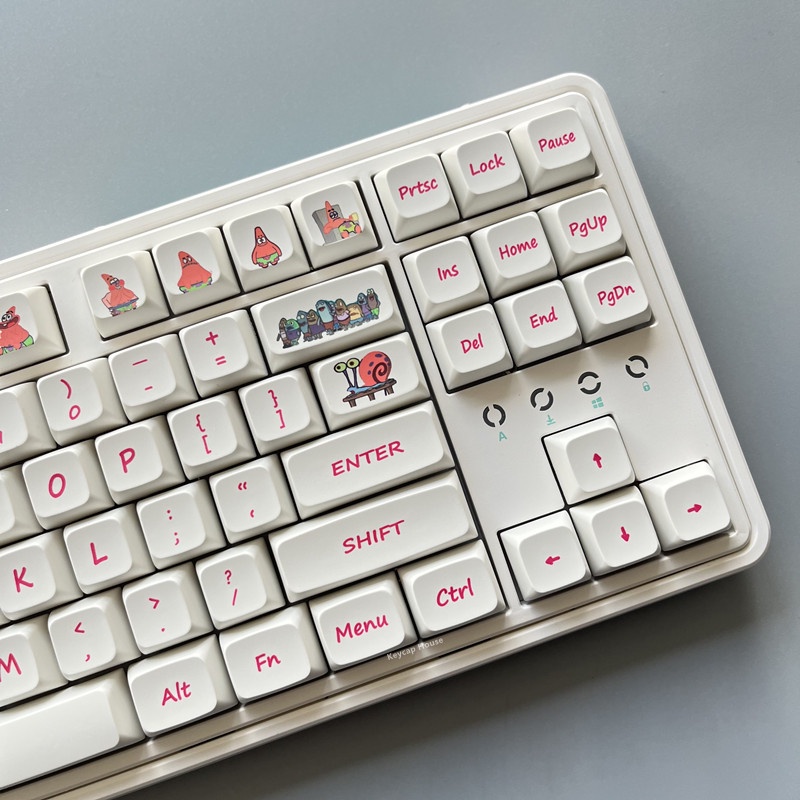 Patrick Star Keycap XDA Hồ sơ Phim hoạt hình Anime PBT Thuốc nhuộm Phụ Bàn phím cơ Keycap 127 Phím