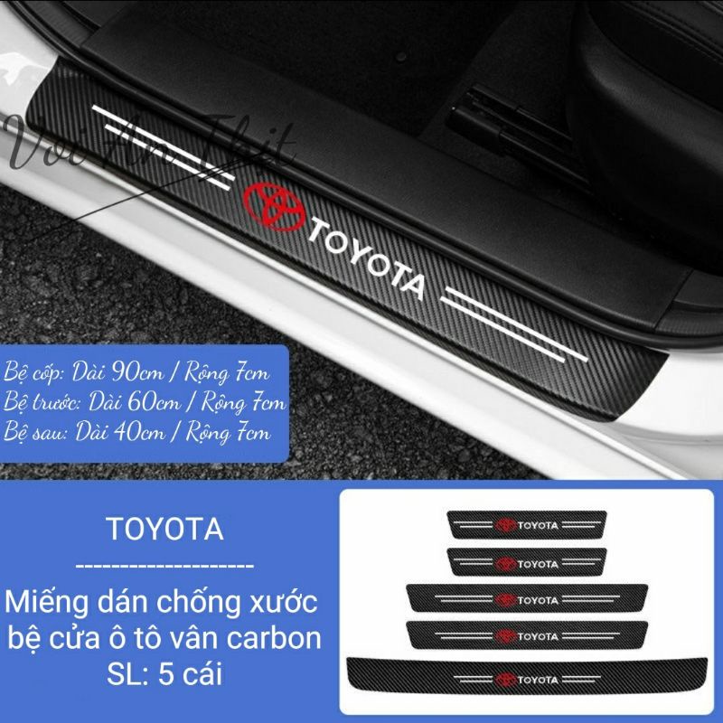Nẹp Dán Vân Carbon Chống Trầy Xước Bảo Vệ Bậc Cửa Xe Hơi/ Bảo Vệ Cốp Sau
