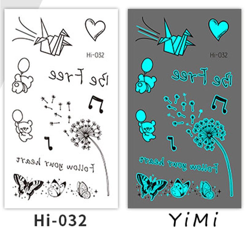 Miếng Dán Hình Xăm Phát Quang Chống Thấm Nước Hình Bướm Độc Đáo