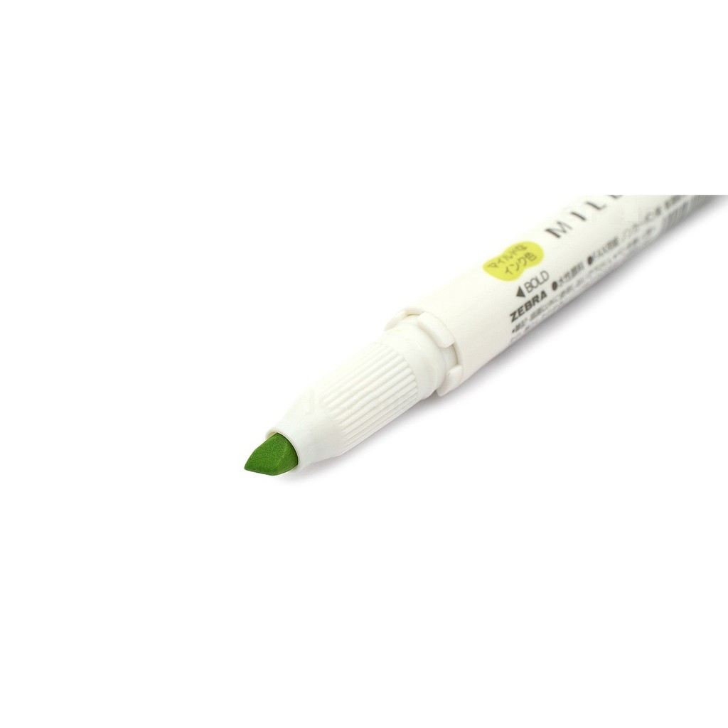 Bút đánh dấu hai đầu Zebra Mildliner Double-Sided Highlighter - Fine/Bold - Màu xanh chuối (Citrus Green)