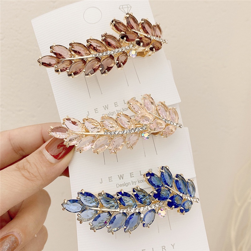 Kẹp Tóc Đính Đá Nhiều Màu Sắc Lấp Lánh Thời Trang Hàn Quốc Cho Nữ