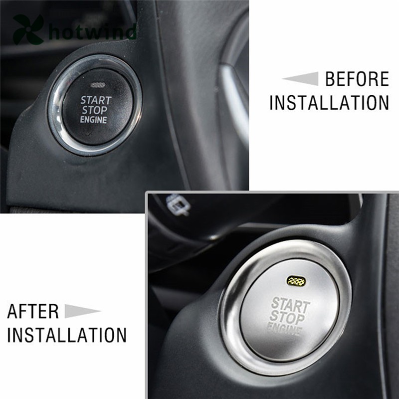 Sticker dán trang trí nút bấm khởi động xe hơi Mazda