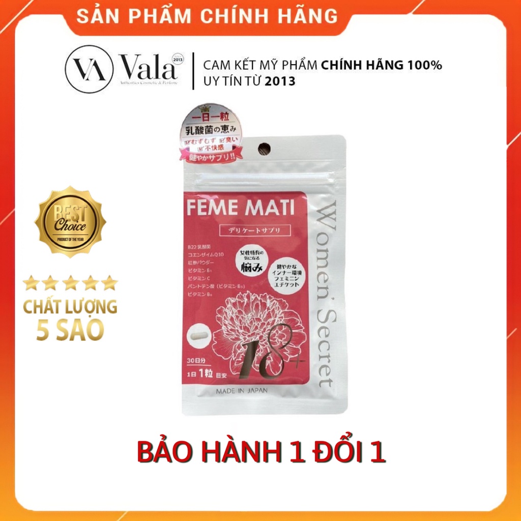 Viên uống phụ khoa Feme Mati Women's Secret 30 viên Nhật Bản