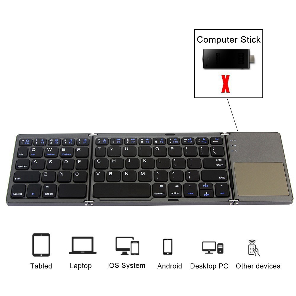 Bàn Phím Bluetooth Không Dây Gấp Được Cho Ios Android Windows Tablet