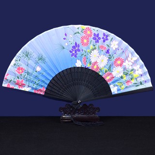 Quạt cổ trang, quạt lụa xếp Trung Quốc màu săc tươi sáng