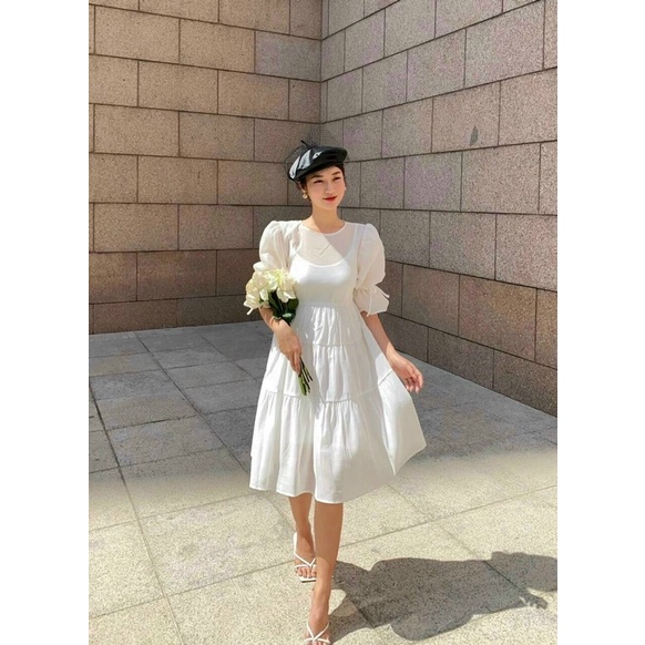 Đầm dự tiệc 🎄HÌNH THẬT 🎄Đầm trắng dự tiệc tùng xoè | BigBuy360 - bigbuy360.vn