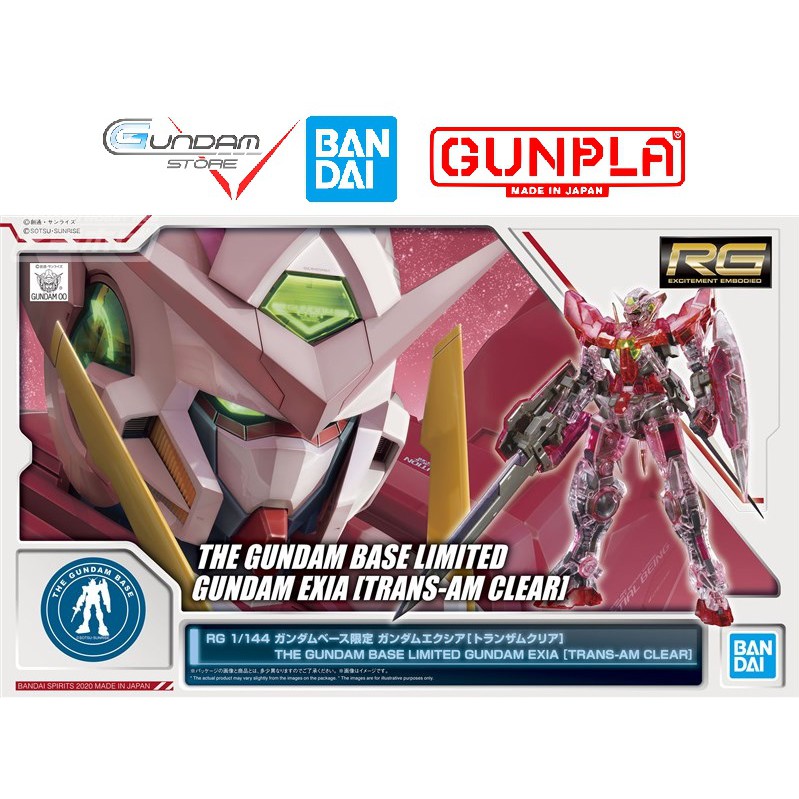 Bandai Mô Hình Gundam RG Exia Trans-Am Clear The Gundam Base Limited 1/144 Đồ Chơi Lắp Ráp Anime Nhật