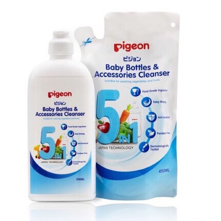 Nước rửa bình sữa Pigeon - Dung dịch súc rửa bình sữa Pigeon chai 700ml/ 500ml/ 450/200ml/ túi 650ml/ túi 450ml