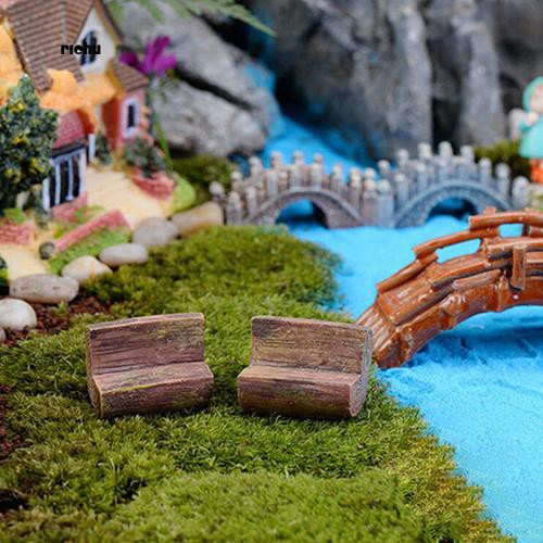 Mô Hình Ghế Dài Mini Bằng Nhựa Resin Dùng Để Trang Trí Nhà Búp Bê