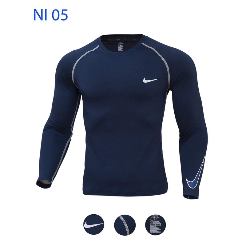 Áo giữ nhiệt, body, tập gym, đá bóng logo dài tay dành cho nam