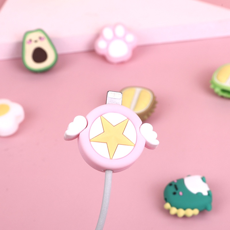 [Voucher &amp; Dịch vụ] Phụ Kiện Bảo Vệ Dây Cáp Sạc USB Hình Hoạt Hình Dễ Thương Cho Mọi Dòng Điện Thoại for Apple Huawei