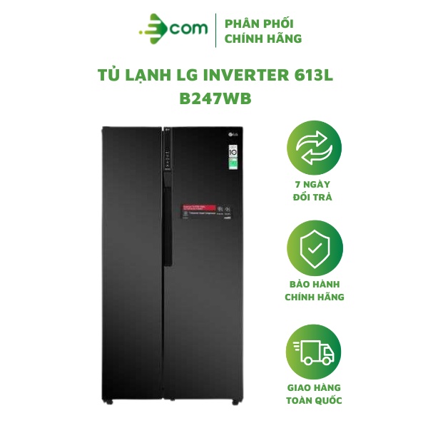 Tủ lạnh side by side LG Inverter 613L B247WB - Bảo hành chính hãng 24 tháng