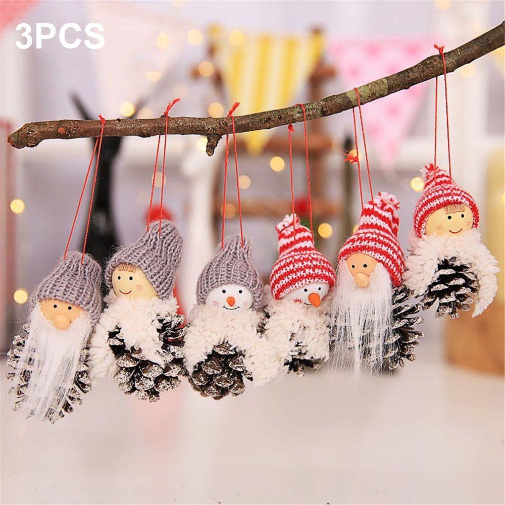 LONTIME Bộ 3 Búp Bê Đáng Yêu Trang Trí Cây Thông Giáng Sinh