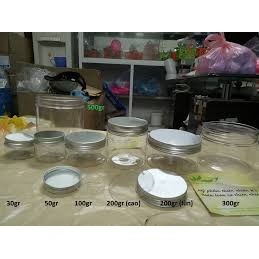 HỦ NHỰA NẮP NHÔM- HỦ NHỰA PET trong suốt 30gr 50gr 100gr 200gr 250gr  300gr 500g
