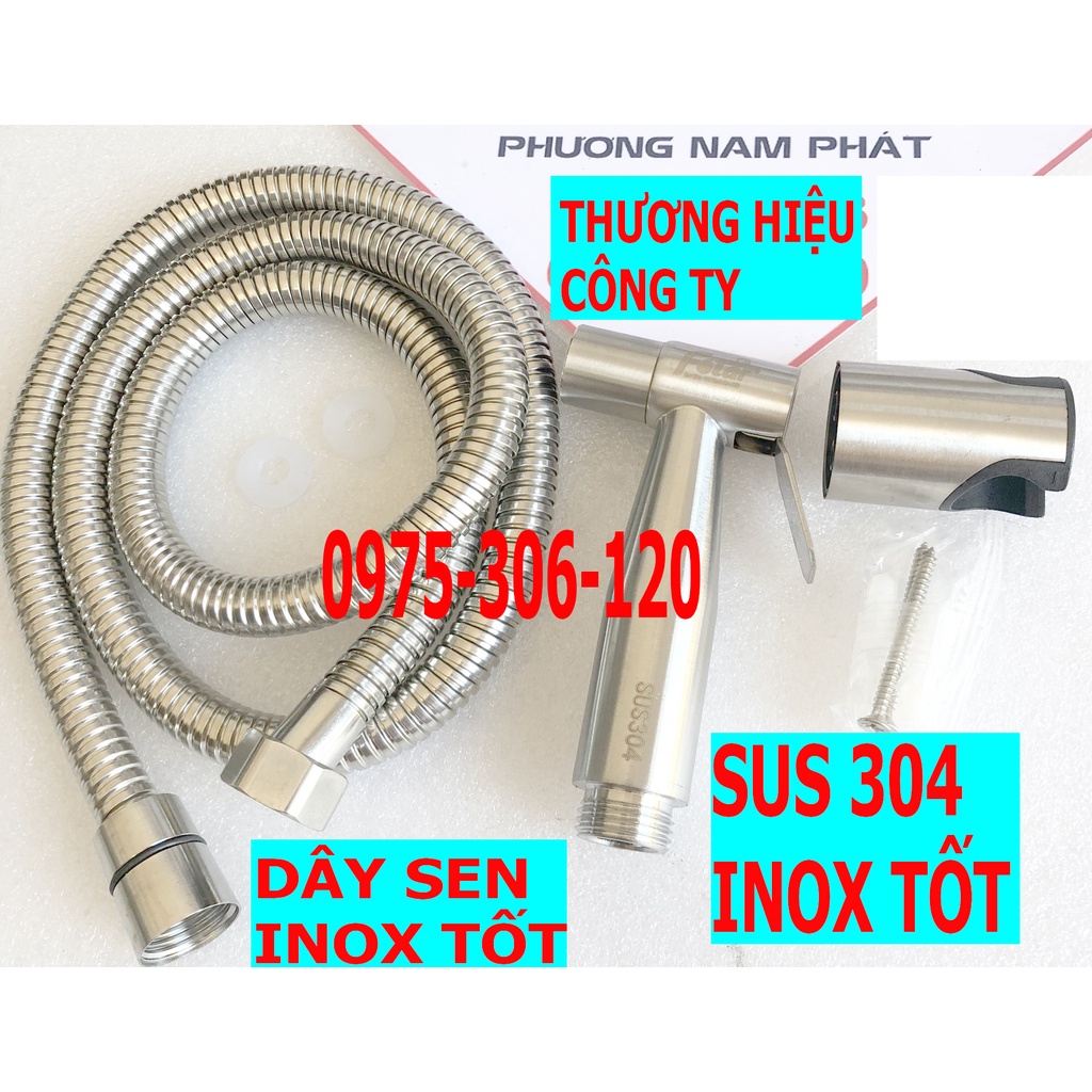 [NƯỚC MẠNH có video] Bộ Vòi Xịt Vệ Sinh và Dây INOX 304 VX25 Fotar và cài xịt tia nước mịn xịt siêu mạnh