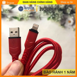 Dây sạc Hoco cáp sạc Hoco chính hãng dây sạc Iphone chính hãng Hoco sạc nhanh 2.4A đầu hơp kim nhôm gia cố chống gãy