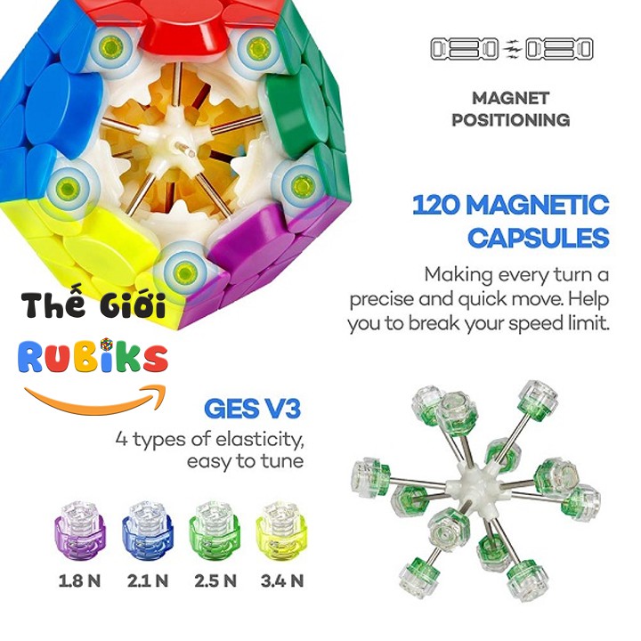 Khối Rubik GAN Megaminx M 12 Mặt Có Nam Châm