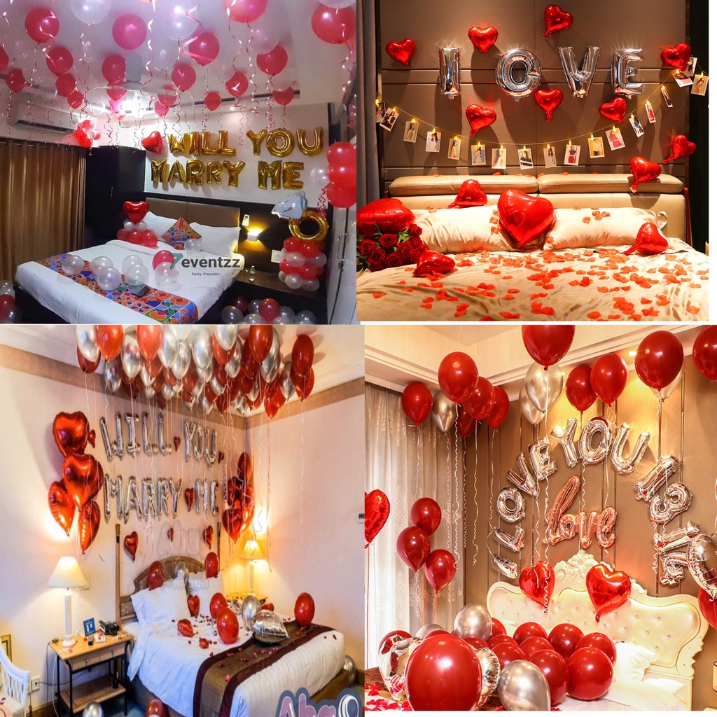 Combo Bóng Bay Cầu Hôn, Tỏ Tình Lãng Mạn TT00 Tặng Kèm Bơm Tay Keo Dán Chuyên Dụng