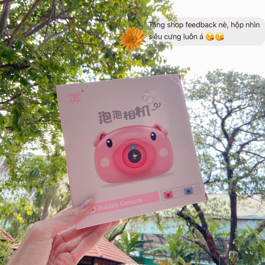 Máy ảnh bắn bong bóng hình heo siêu dễ thương