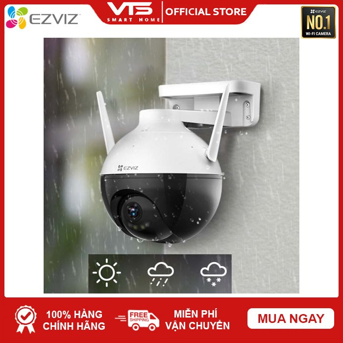 Camera WIFI C8W 4MP WIFI Xoay 360 Ngoài Trời EZVIZ Đàm Thoại - Màu Ban Đêm Thông Minh, Chính Hãng 24TH