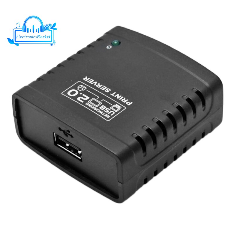 USB 2.0 LRP Print Server Share A LAN Ethernet Networking Printers Power Adapter with US Plug