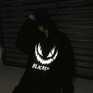 Áo hoodie tay dài in chữ phản quang gồm 2 màu sắc cá tính dành cho nam (M-5XL)