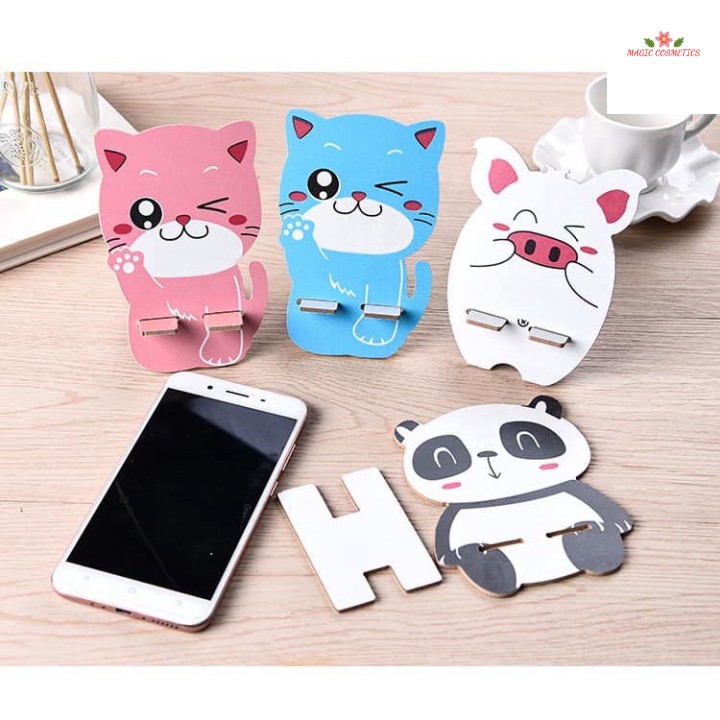 [Mã giảm giá] Giá Đỡ Điện Thoại Hình Thú Bằng Gỗ Siêu Cute-W64-E08T1