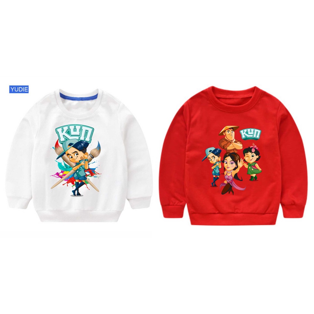 Áo sweater tay dài thu đông cho bé đi học SỮA KUN siêu hot