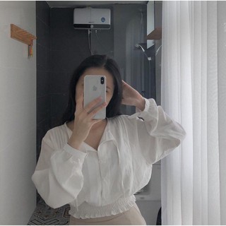 Áo kiểu trắng tay dài🍉🍉