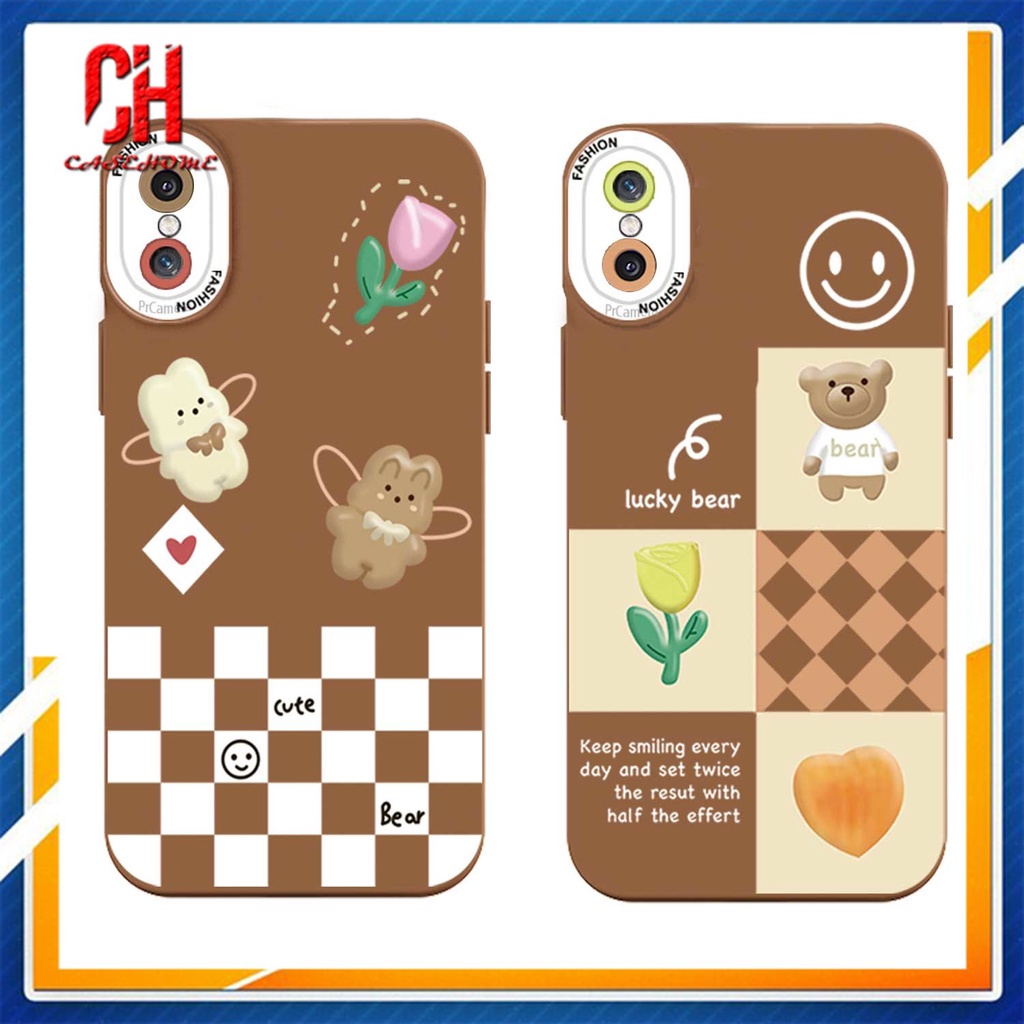 Ốp Điện Thoại Cho VIVO Y12 Y12S Y20 Y91C Y21 2021 Y30 Y21S Y20S Y12i Y15S Y91 Y30i Y93 Y95 Y15 Y17 Y53 Y50 Y53S Y51 2020 Y51A Y15A Y10 Y76 Y33S Y1S Y11 Y31 Y20i Y91i Y90 Y51S Y12A Chocolate Lucky Bear Heart flower Smiley Face Phone Case