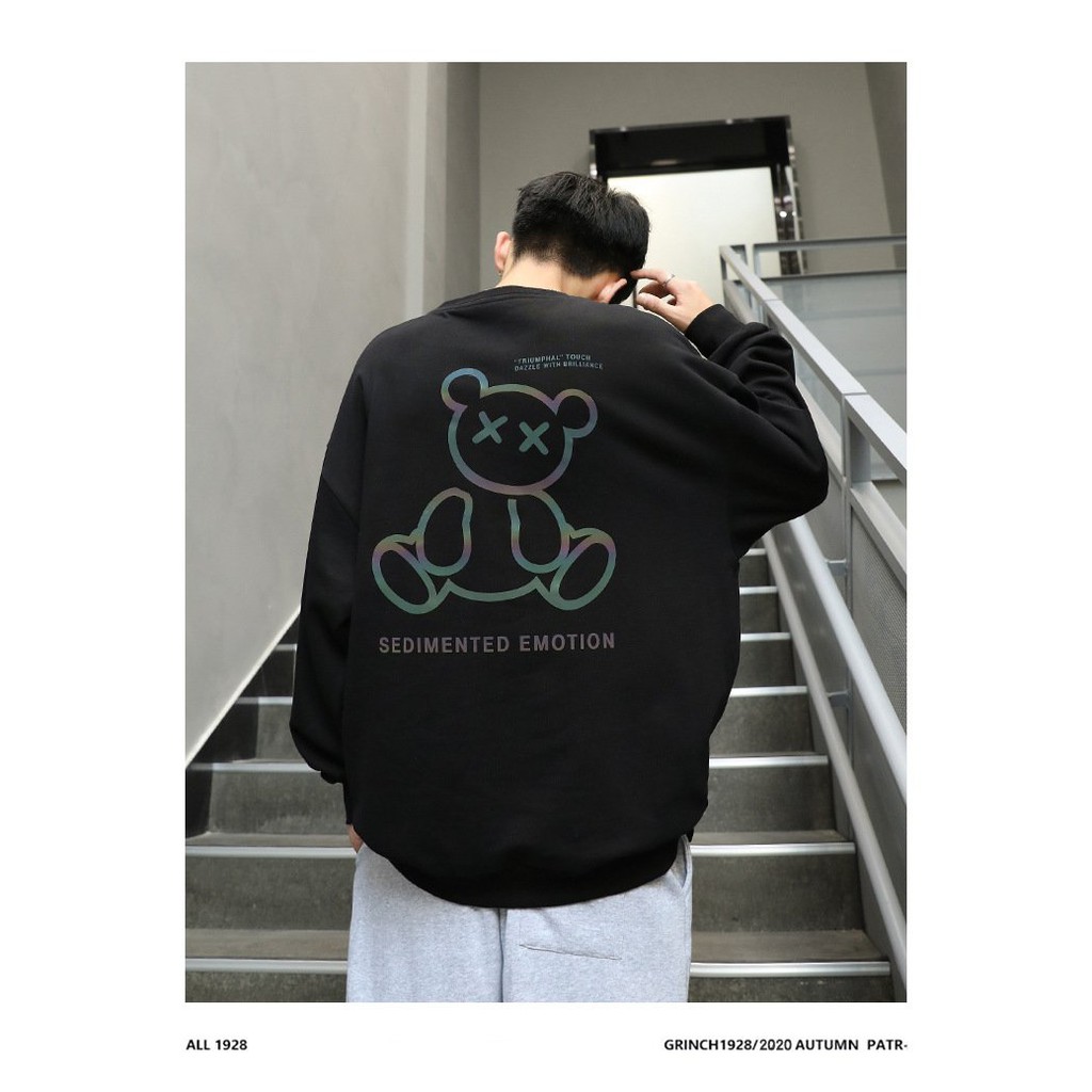 Áo Sweater nỉ ❤️Áo nỉ Ulzzang phản quang unisex nam nữ trần bông Gấu Sedi - AS91 | BigBuy360 - bigbuy360.vn