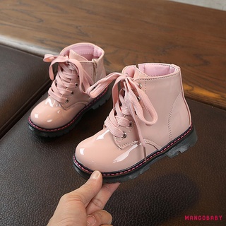 Giày bốt MG-Toddler Girls Boys Martin, Giày bốt mắt cá chân chống trượt có dây kéo bên cạnh thời trang
