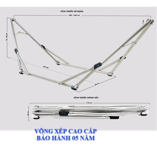 Khung võng inox, võng xếp inox cao cấp