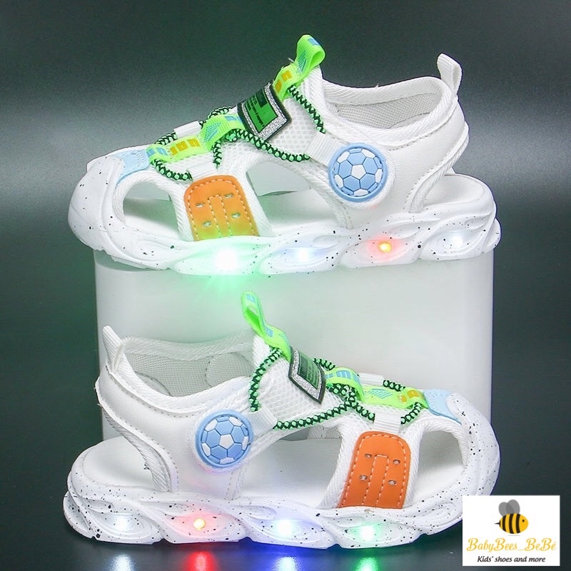 Sandal bé trai, bé gái - dép quai hậu rọ bít mũi dáng thể thao có đen led cảm ứng đi mùa hè cho bé từ 1-5 tuổi (DX68)
