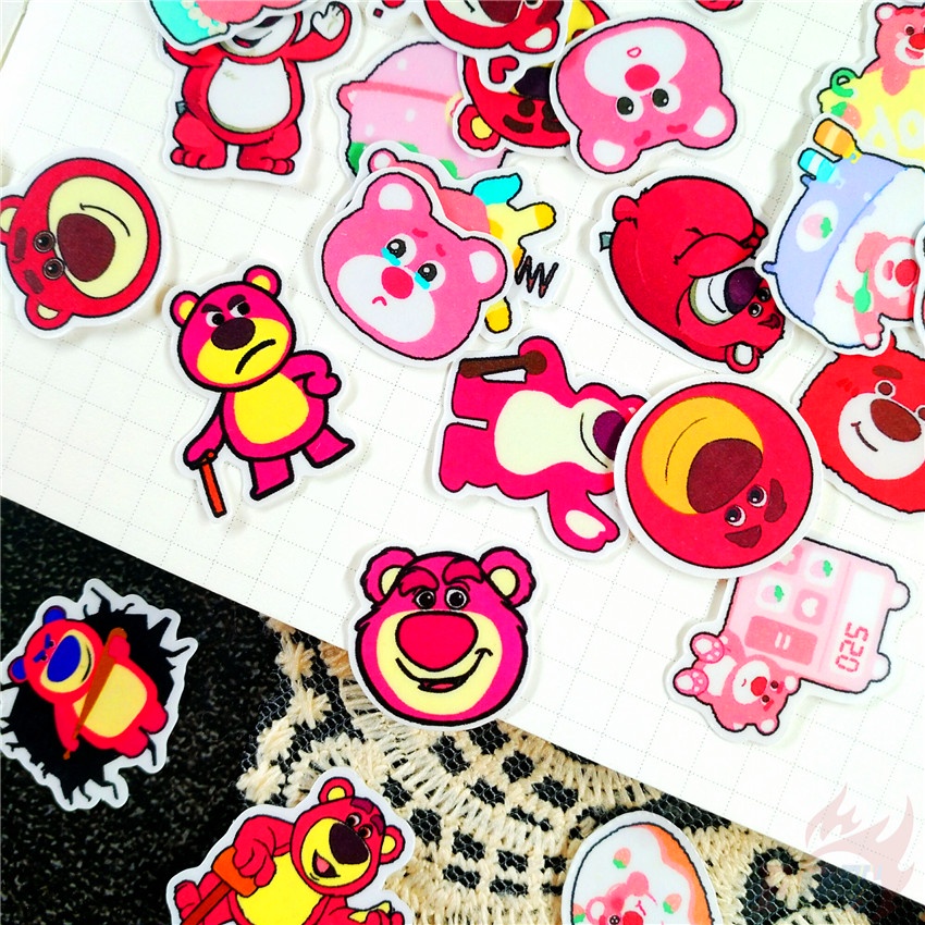 ★★★ Sticker Dán Trang Trí Nhật Ký Xinh Xắn Lotso Q-2 ★★★ Bộ 60 Hình Dán Thời Trang Trang Trí Album