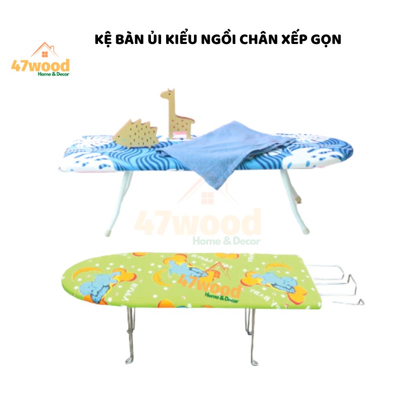 Kệ để bàn ủi kiểu ngồi chân sắt, kích thước 30x80cm